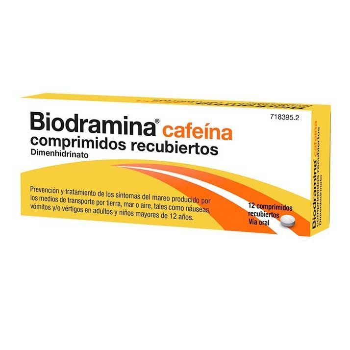 Biodramina Cafeína 12 Comprimidos recubiertos