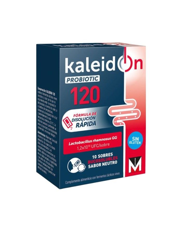 kaleidon-probiotic-120-10-sobres-bucosolubles-sabor-neutro (1) Complemento alimenticio con fermentos lácticos vivos de Lactobacillus rhamnosu. Sin gluten, y con sabor neutro.