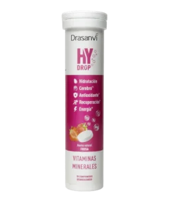 Drasanvi HYDROP Electrolitos Fresa Pensado para prevenir la fatiga, mejorar la hidratación y mantener el rendimiento físico.  Envase: 18 comprimidos efervescentes. Aroma natural a fresa.