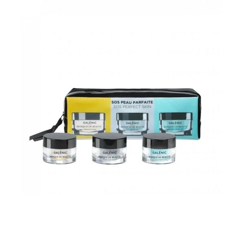 galenic-set-sos-perfect-skin-3x15ml Galenic Pack Mascarillas SOS Piel Perfecta 3 Masques de Beauté de Galénic en formato de 15ml para conseguir una piel perfecta en 3 minutos. Mascarilla de calor Detox + Mascarilla Fría Purificante + Mascarilla Desalterante Hidratante.